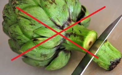 Cutting artichoke stalk