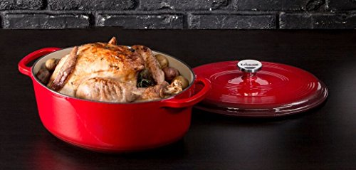 Lodge EC7OD43 Enameled Cast Iron Oval Dutch Oven