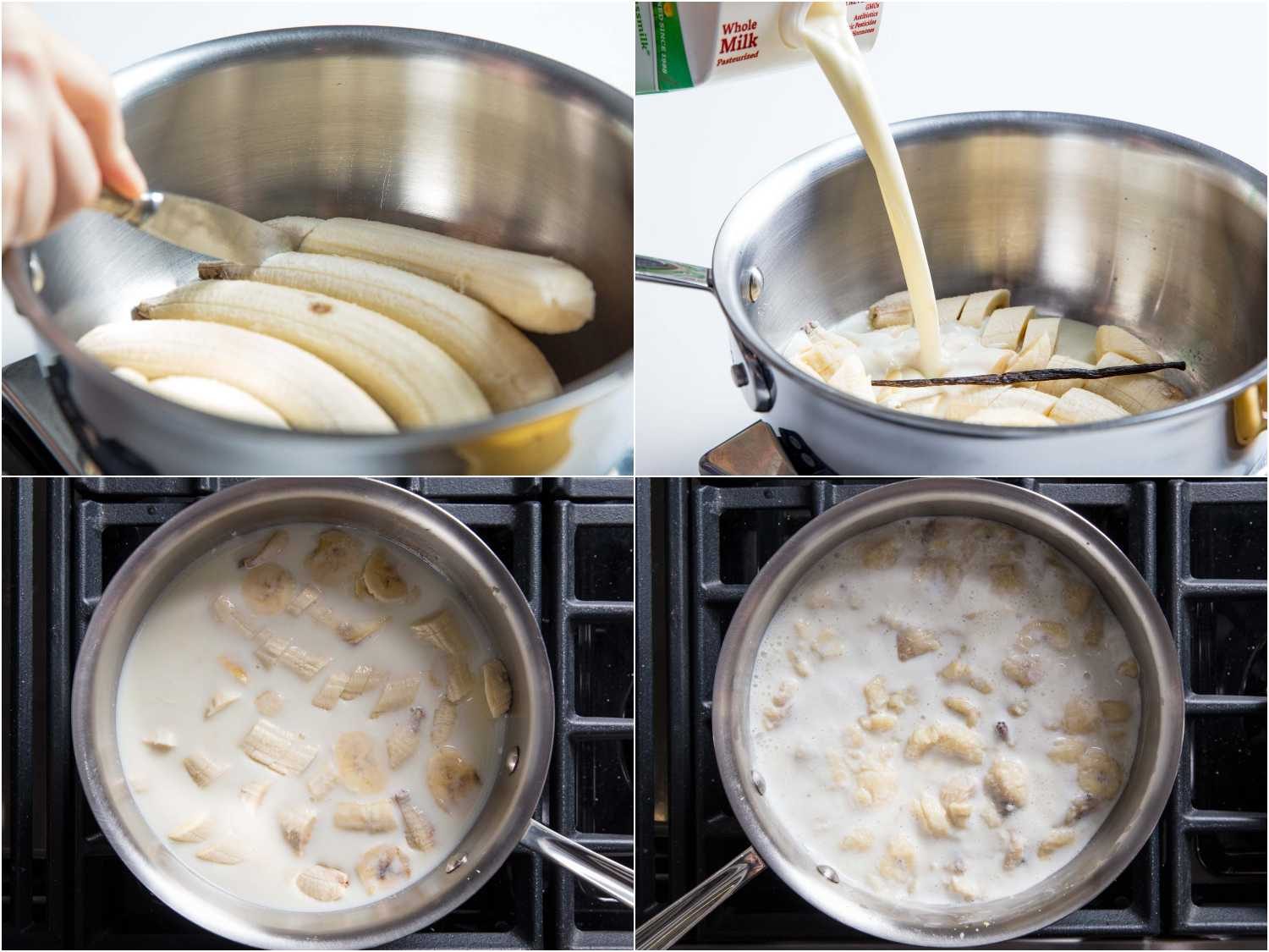 sliced bananas steeped with milk