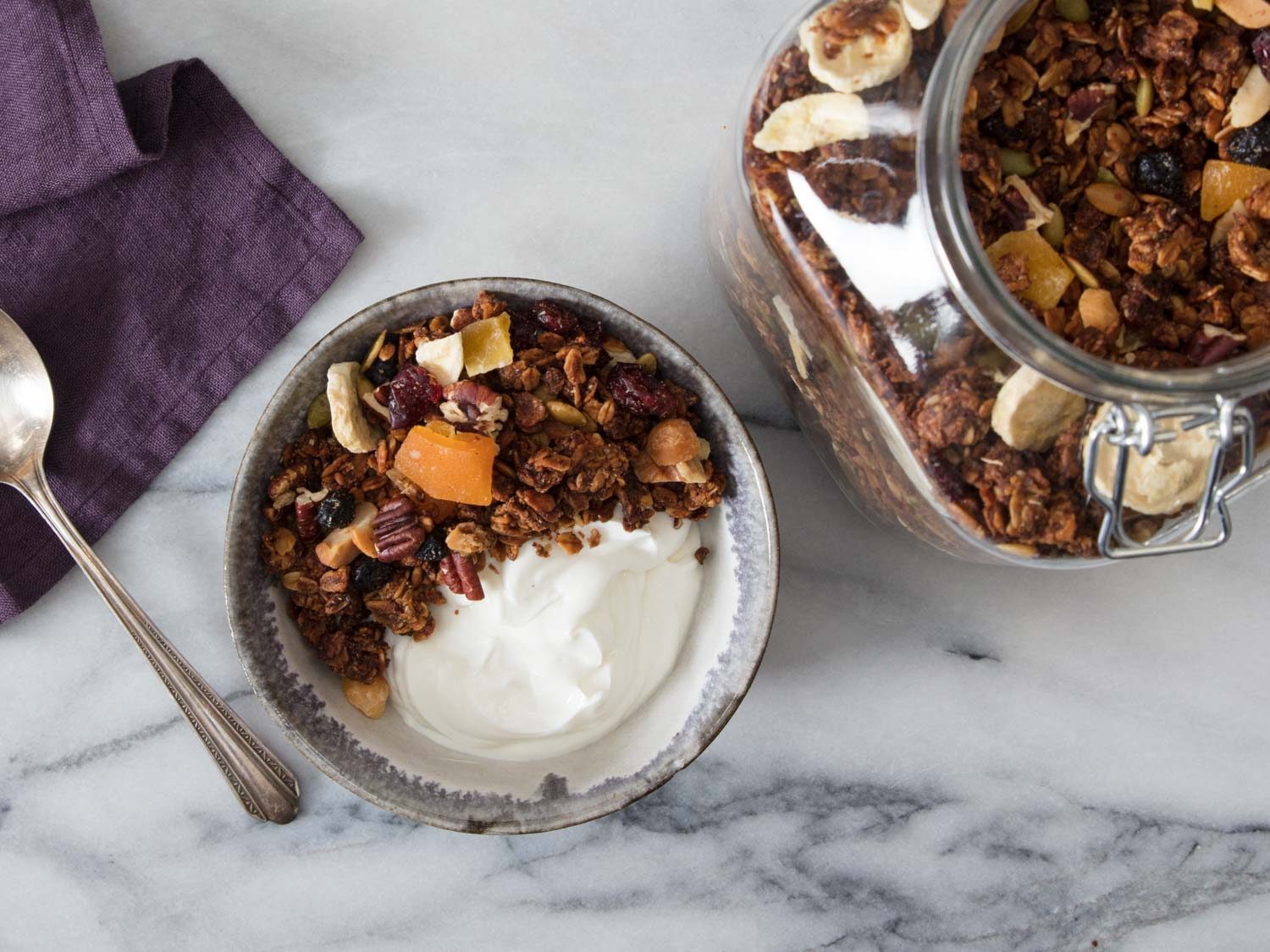 a jar of homemade granola