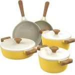 hOmeLabs Ceramic 8 Piece Cookware Set - Compatible