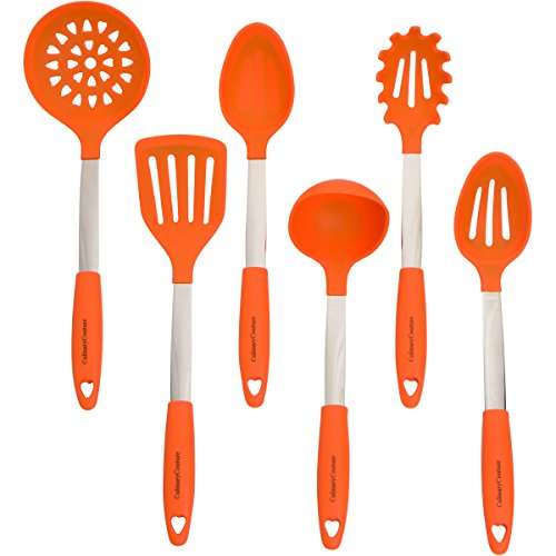 Orange Kitchen Utensil Set Stainless Steel & Cooks Pantry