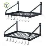 Love-KANKEI Pot Rack Wall Mounted Set of 2 Pan Pot