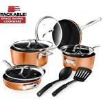 GOTHAM STEEL Cookware Set, 10 Piece, Brown