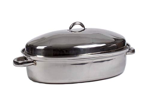 Oval Roaster Pan with Lid – Oven Roaster Pans – - Cooks Pantry