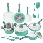 Ivation Ceramic Cookware | 16-Piece Nonstick