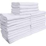 GOLD TEXTILES 24 Pcs (2 Dozen) White 16x27 Inch