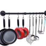 38 Inch Pipe Pot Rack Wall Mount, Pan Hanger Rail