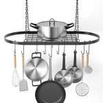 X Home Pot and Pan Rack for Ceiling with Hooks,