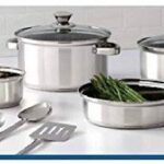 10 Piece Nonstick Cookware Set, Stainless Steel,