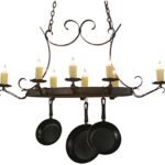 51 in. Hand forged Oval 8-Light Pot Rack