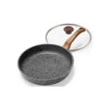 YANYUESHOP Maifan Stone Frying Pan with Glass Lid,