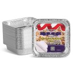 BIEAMA 50 Pack Aluminum Pans 8 x 8 Square Foil