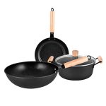 Pots and Pans 3PCS Cookware Set Wok Frying Pan