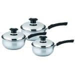 6 Pieces Stainless Steel Saucepan Set with Glass