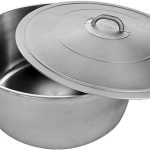 VBSQ Silver 33.8 Quart Dutch Oven With Lid RawQF