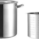 Big Volume Stainless Steel Stockpot w/Basket -