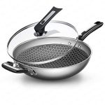 Pot, Wok Pan 304 Stainless Steel Less