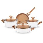 FEIGUO 4 Pans 7 Piece Set Nonstick Pan Casserole