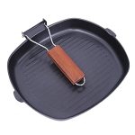 Non-Sticky Steak Frying Pan with Wooden Folding