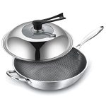 BIENKA Stainless Steel Wok Uncoated Non-Stick Pan