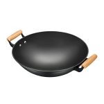 AS Know US Cast Iron Wok Double Ears, Cast Iron