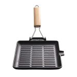 ZUIAI Cast Iron Skillet Folding Handle Pan Grill